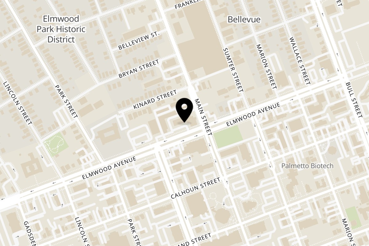 Map showing the location of Sweet & Such Dessert Café on 2101 Main St h 2101 in Columbia